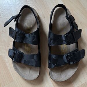 NWOT Papillio by Birkenstock black sandals, size EU 50/  W 9/ M 7